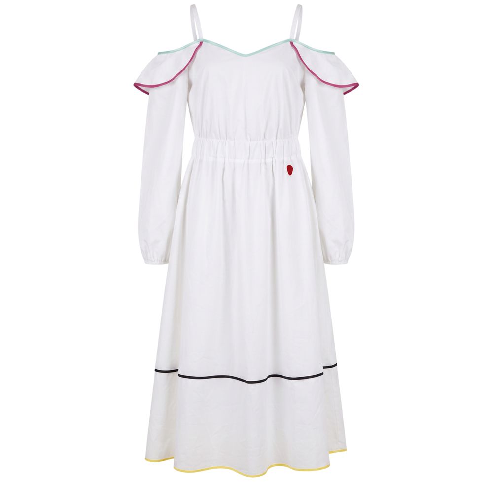 Trussardi Jeans White Cotton Women Dress Trussardi Jeans