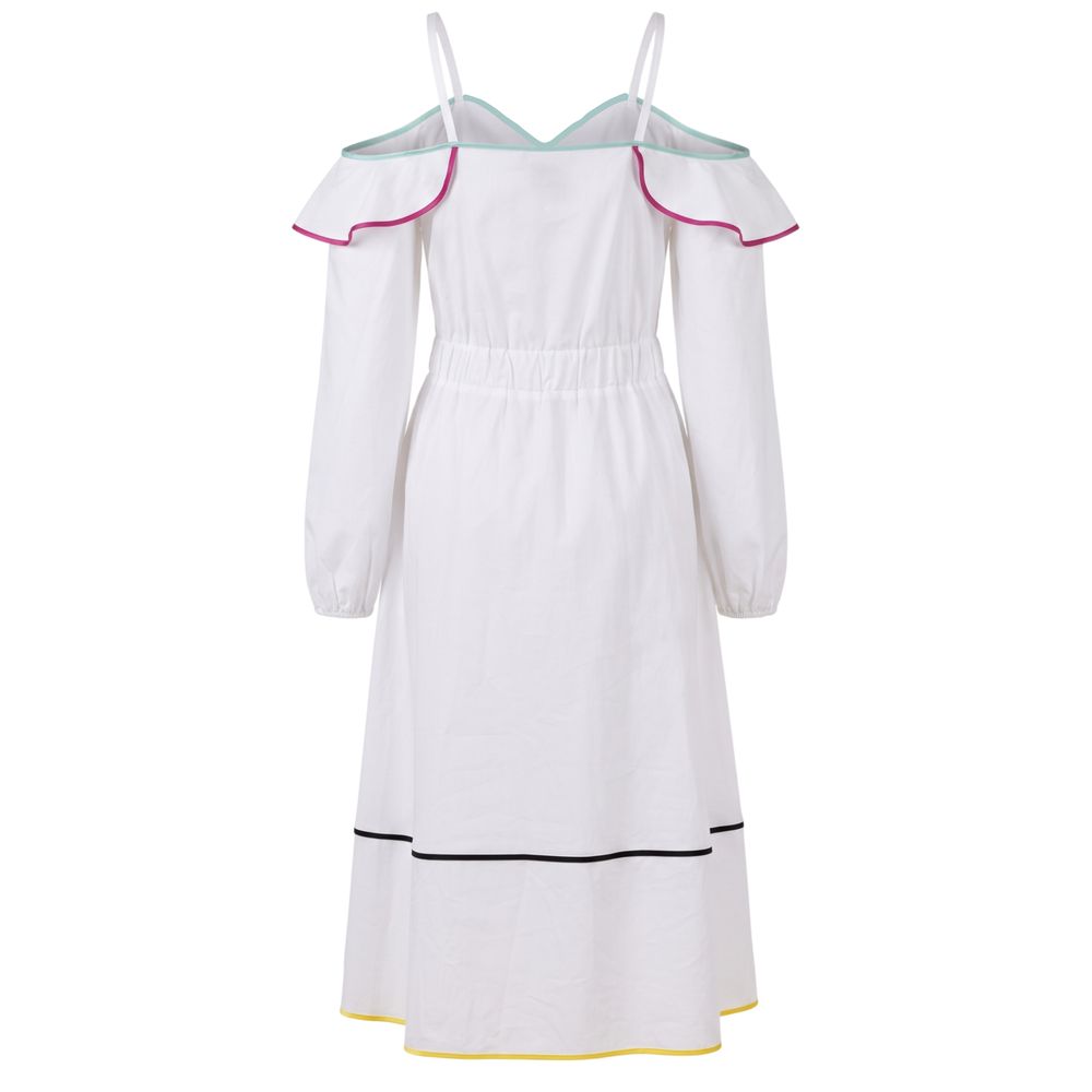Trussardi Jeans White Cotton Women Dress Trussardi Jeans