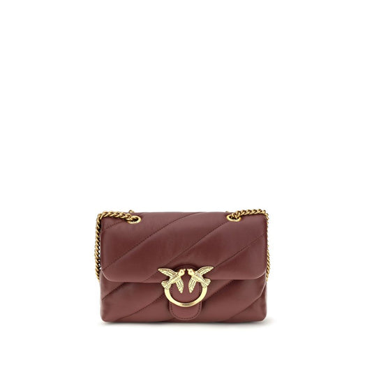 PINKO Bordeaux Calf Leather Bos Taurus Shoulder Bag PINKO