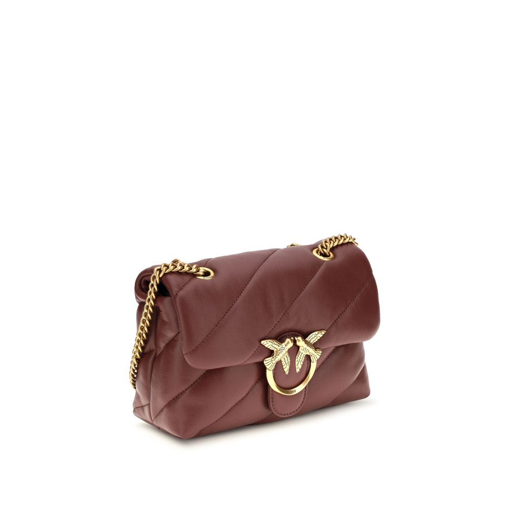 PINKO Bordeaux Calf Leather Bos Taurus Shoulder Bag PINKO