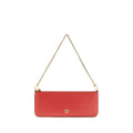 Red calf leather PINKO Bos Taurus shoulder bag with structured design and silver hardware.