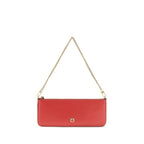 Red calf leather PINKO Bos Taurus shoulder bag with structured design and silver hardware.