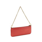 Pinko Red Calf Leather Bos Taurus Shoulder Bag with gold-tone hardware and structured design.