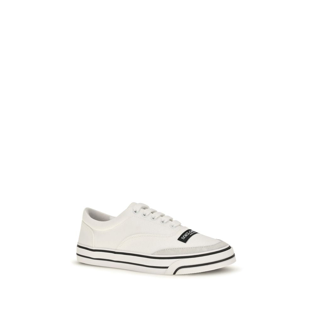 Dolce & Gabbana White Cotton Low Top Sneakers Dolce & Gabbana
