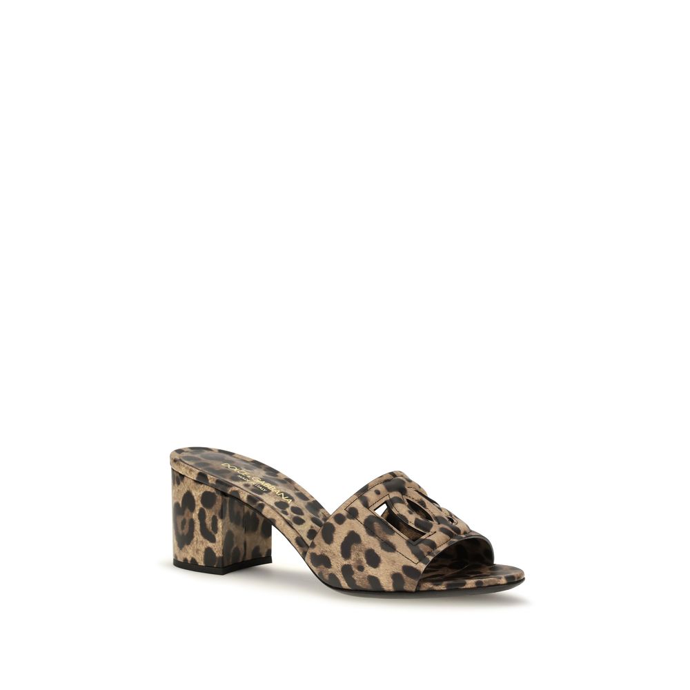 Dolce & Gabbana Beige Calf Leather Bos Taurus Mules Dolce & Gabbana