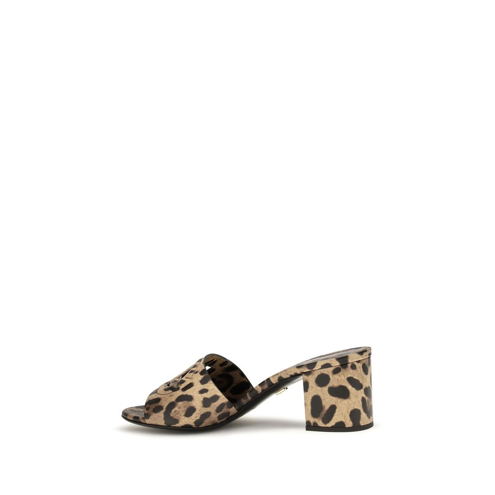 Dolce & Gabbana Beige Calf Leather Bos Taurus Mules Dolce & Gabbana