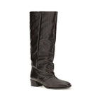 P.A.R.O.S.H. Brown Calf Leather Bos Taurus Flat Boots P.A.R.O.S.H.