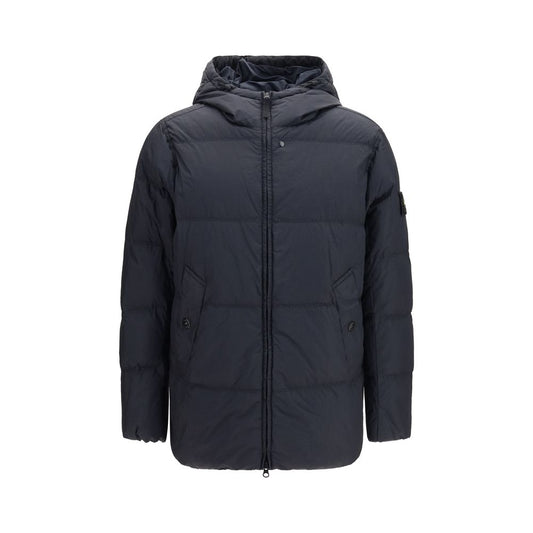 Stone Island Blue Goose Down Full-Length Jacket Stone Island