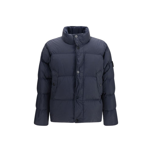 Stone Island Blue Polyamide Full-Length Jacket Stone Island