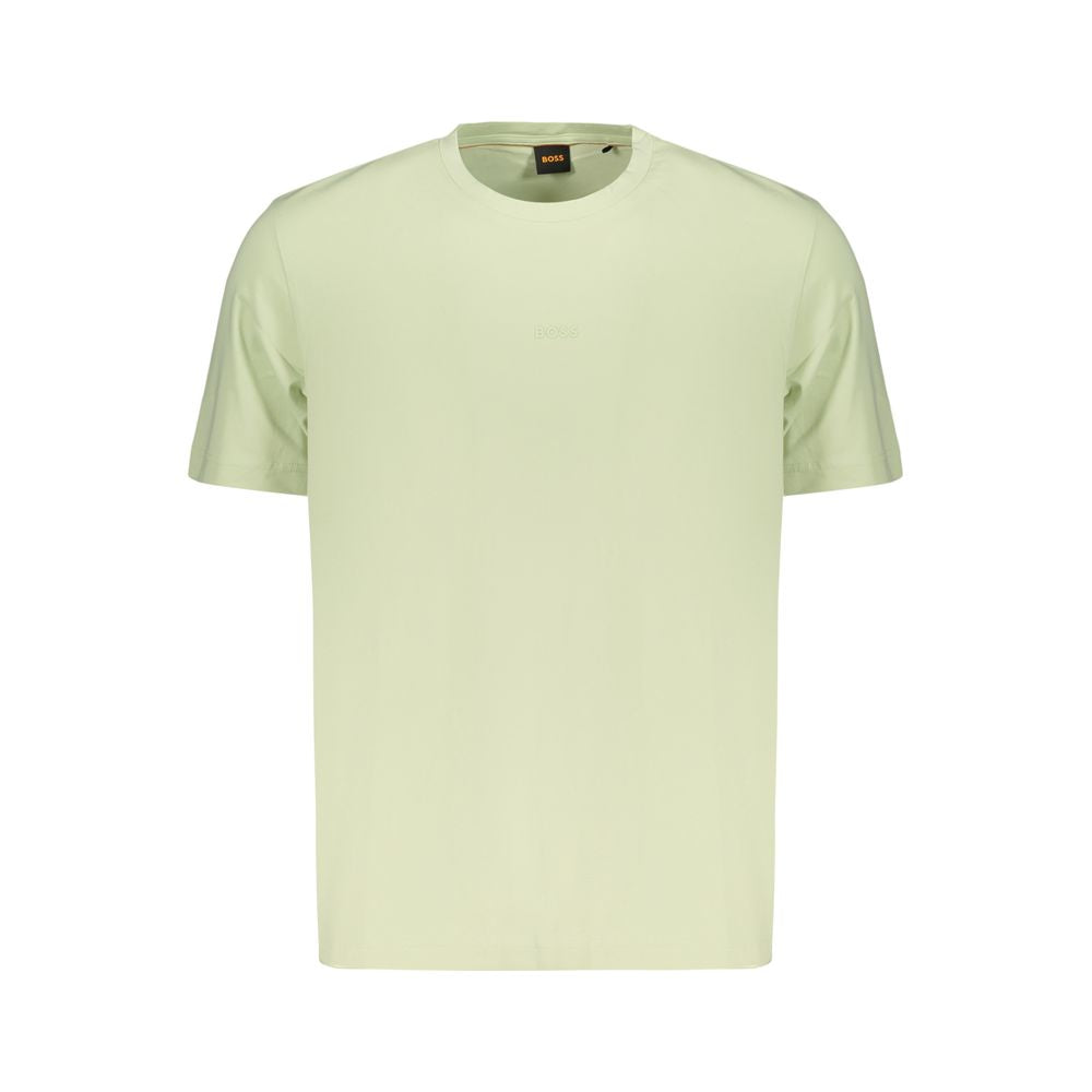 Hugo Boss Verde cotton men's T-shirt with round neckline and short sleeves, soft fabric, and minimalist design.