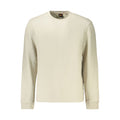 Hugo Boss beige cotton men's shirt displayed on a hanger, showcasing its classic collar and button-front design.