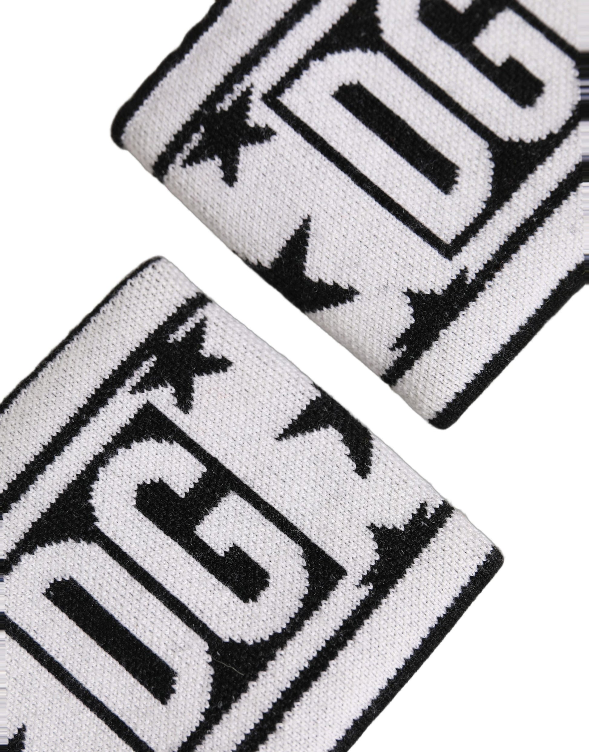 Dolce & Gabbana Men Set White Black Wool Logo #DGMILLENNIALS Wristband Dolce & Gabbana