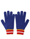 Dolce & Gabbana Blue Striped Wool DG Logo Embroidered Gloves