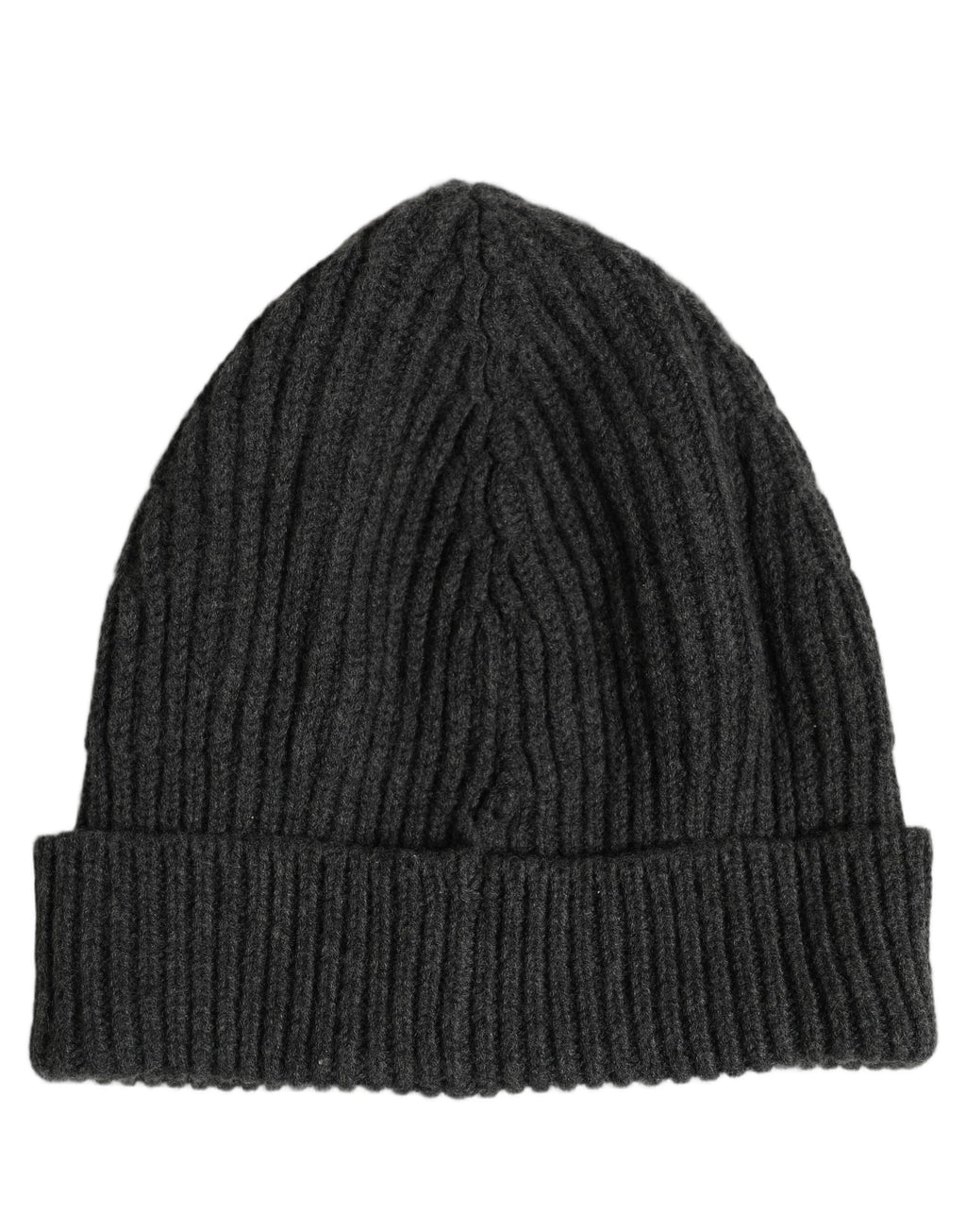 Dolce & Gabbana Men Charcoal Grey Ribbed Wool Knit Beanie One Size Hat Dolce & Gabbana