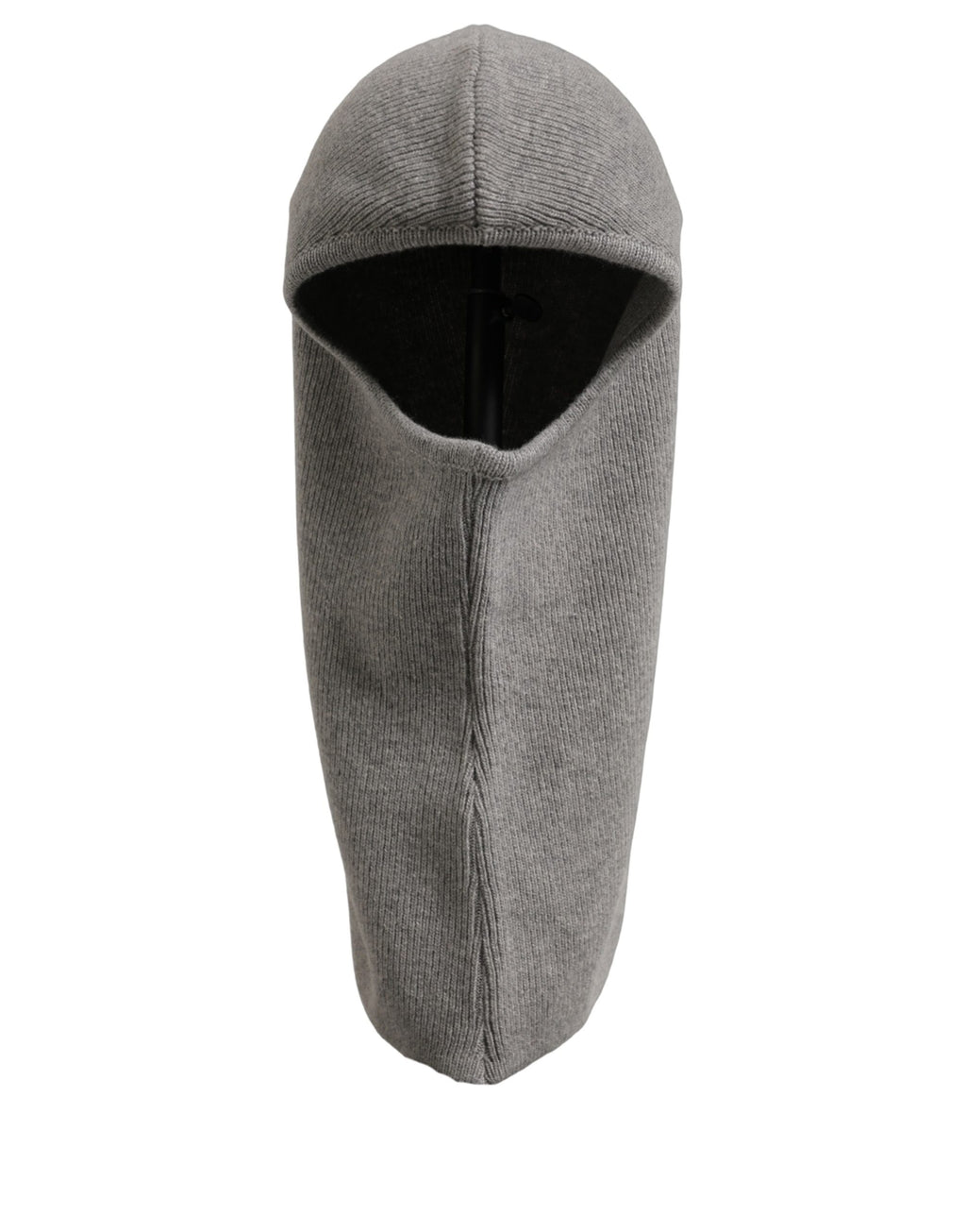 Dolce & Gabbana Men Grey Wool Ribbed Knit Balaclava Wrap One Size Hat Dolce & Gabbana