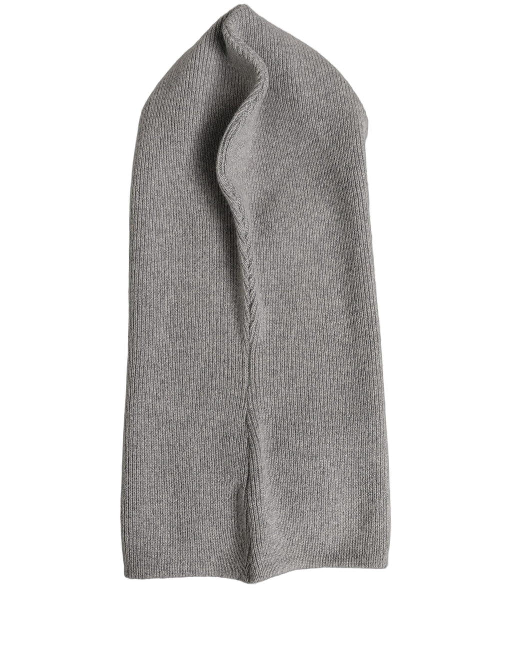 Dolce & Gabbana Men Grey Wool Ribbed Knit Balaclava Wrap One Size Hat Dolce & Gabbana
