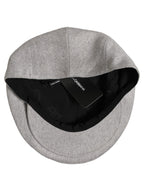 Dolce & Gabbana Men Light Grey Cashmere Newsboy Cabbie Cap Hat