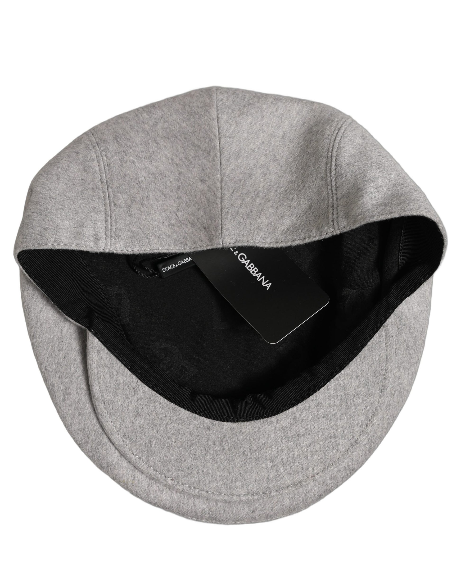 Dolce & Gabbana Men Light Grey Cashmere Newsboy Cabbie Cap Hat Dolce & Gabbana