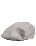 Light grey cashmere newsboy cap by Dolce & Gabbana, stylish men's cabbie hat with classic design and textured fabric.