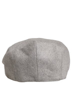 Dolce & Gabbana Men Light Grey Cashmere Newsboy Cabbie Cap Hat