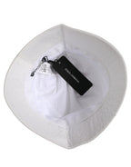 Dolce & Gabbana Men White Nylon Wide Brim Bucket Capello Hat