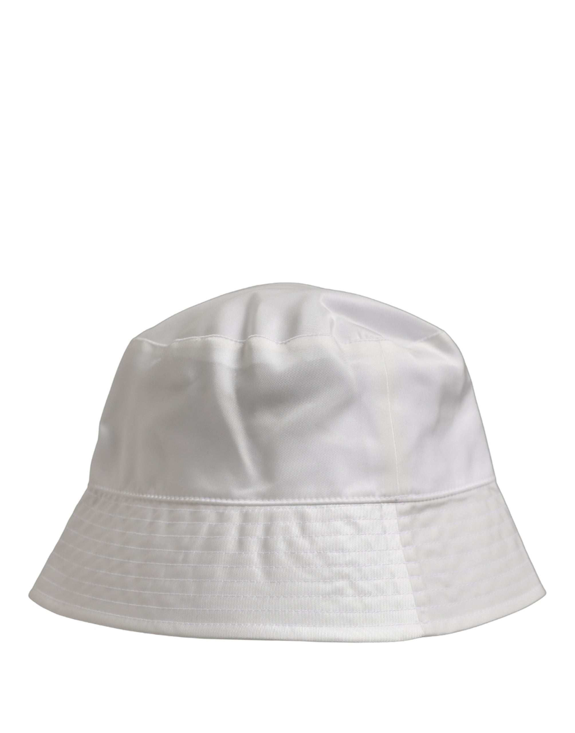 Dolce & Gabbana Men White Nylon Wide Brim Bucket Capello Hat