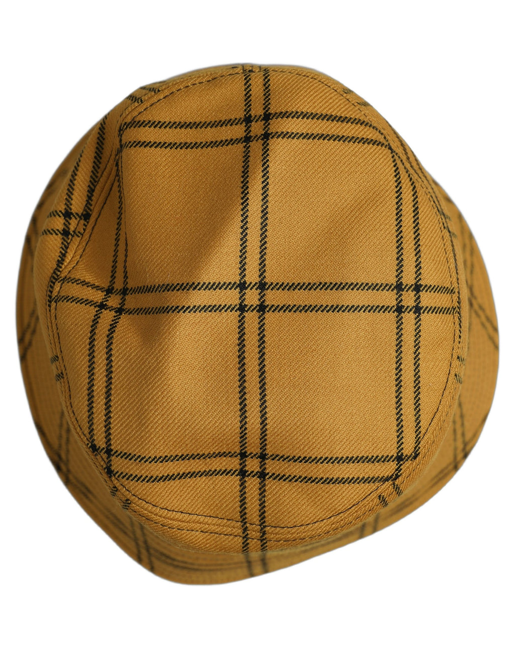 Dolce & Gabbana Men Dark Yellow Check Wide Brim Bucket Cap Hat Dolce & Gabbana
