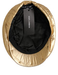 Dolce & Gabbana Men Gold Wide Quilted Newsboy Capello Hat Dolce & Gabbana