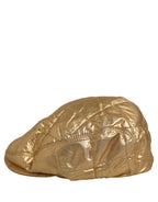 Dolce & Gabbana Men Gold Wide Quilted Newsboy Capello Hat Dolce & Gabbana