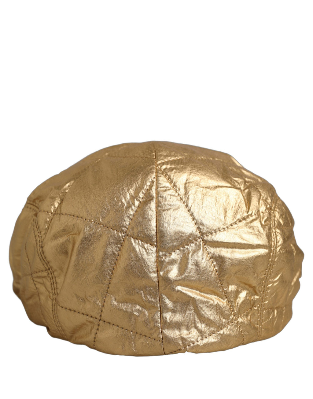 Dolce & Gabbana Men Gold Wide Quilted Newsboy Capello Hat Dolce & Gabbana