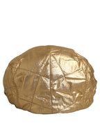 Dolce & Gabbana Men Gold Wide Quilted Newsboy Capello Hat Dolce & Gabbana