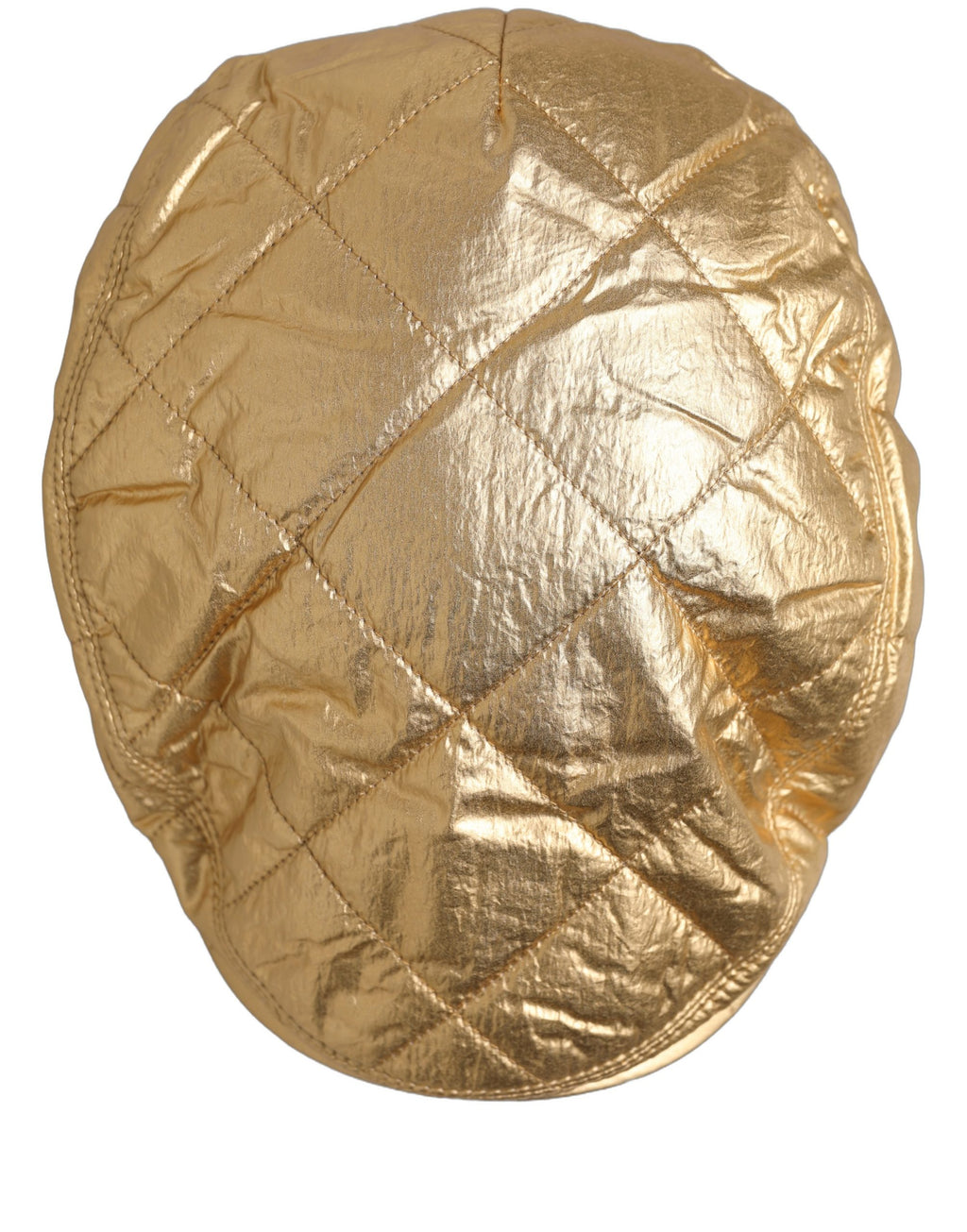 Dolce & Gabbana Men Gold Wide Quilted Newsboy Capello Hat Dolce & Gabbana