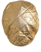 Dolce & Gabbana Men Gold Wide Quilted Newsboy Capello Hat Dolce & Gabbana