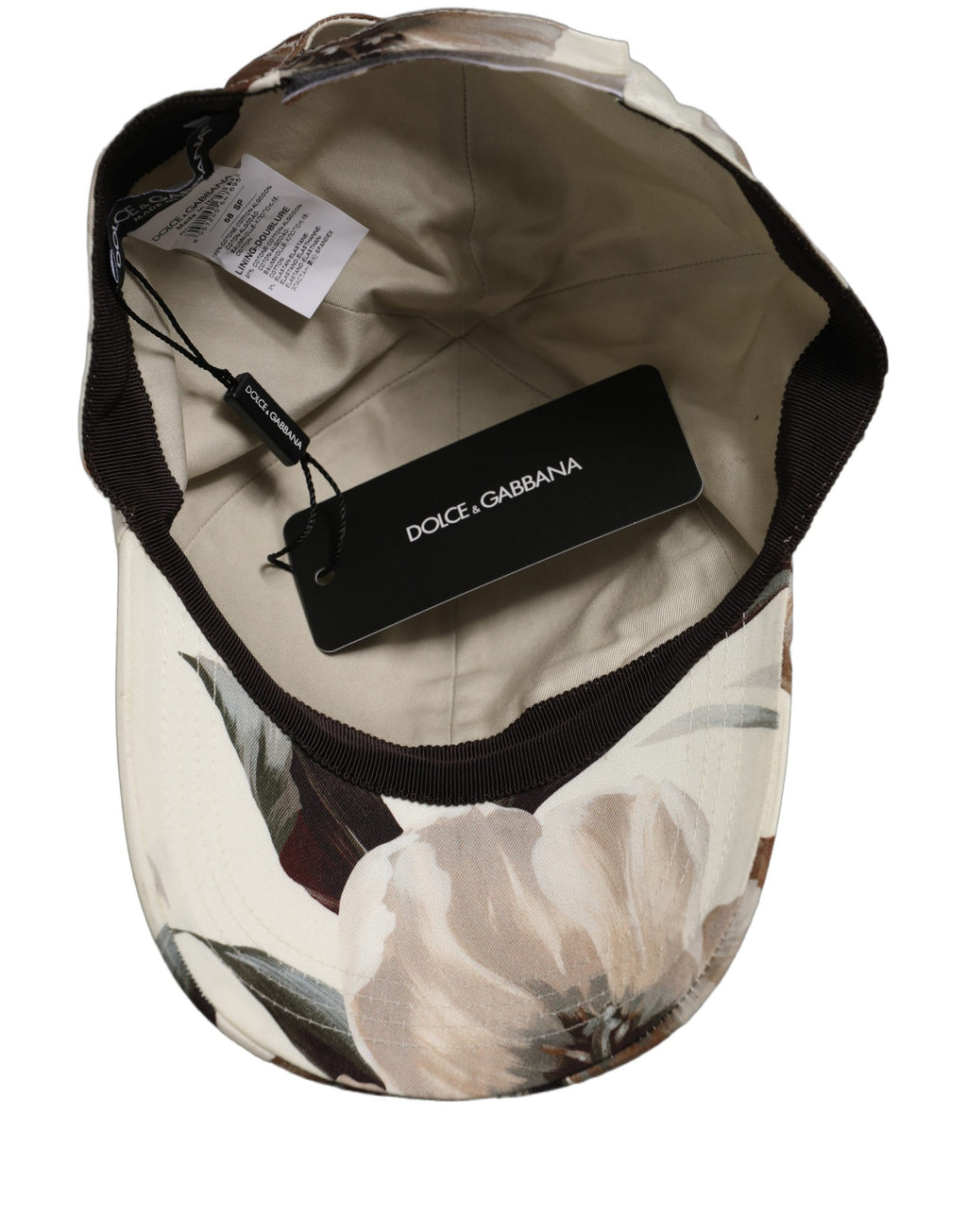 Dolce & Gabbana Men Beige Floral Cotton Baseball Capello Hat Dolce & Gabbana