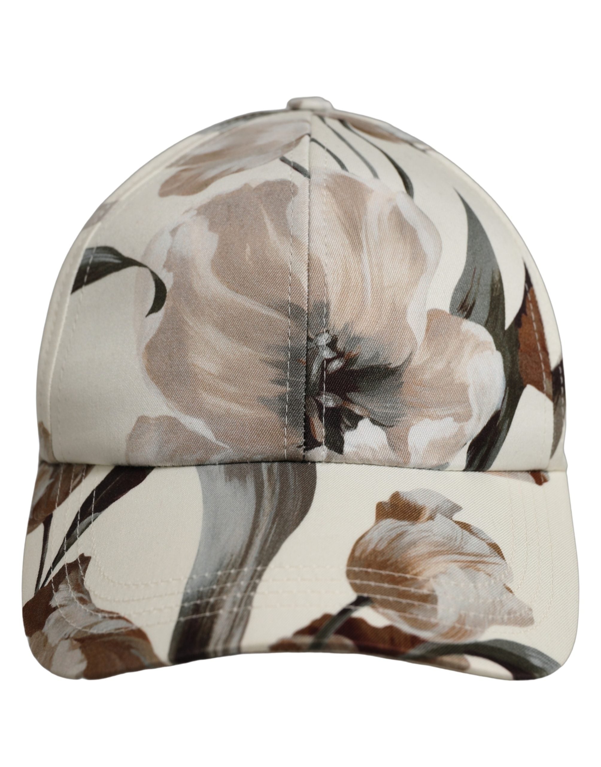 Dolce & Gabbana Men Beige Floral Cotton Baseball Capello Hat Dolce & Gabbana