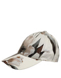 Dolce & Gabbana men's beige floral cotton baseball cap with embroidered details and curved brim.