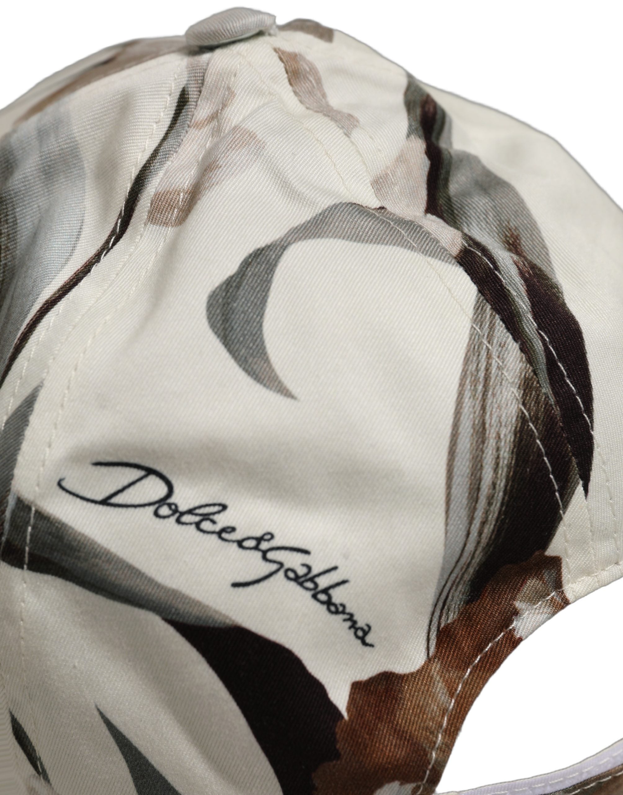 Dolce & Gabbana Men Beige Floral Cotton Baseball Capello Hat Dolce & Gabbana