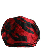 Dolce & Gabbana Men Red Black Stripe Cotton Newsboy Capello Hat Dolce & Gabbana
