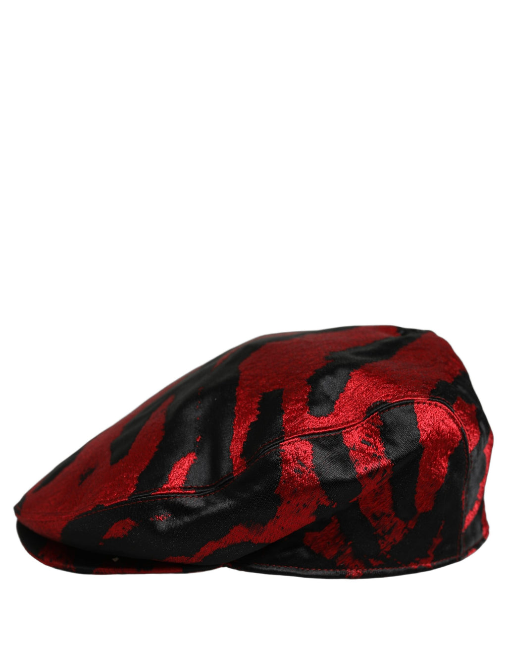 Dolce & Gabbana Men Red Black Stripe Cotton Newsboy Capello Hat Dolce & Gabbana
