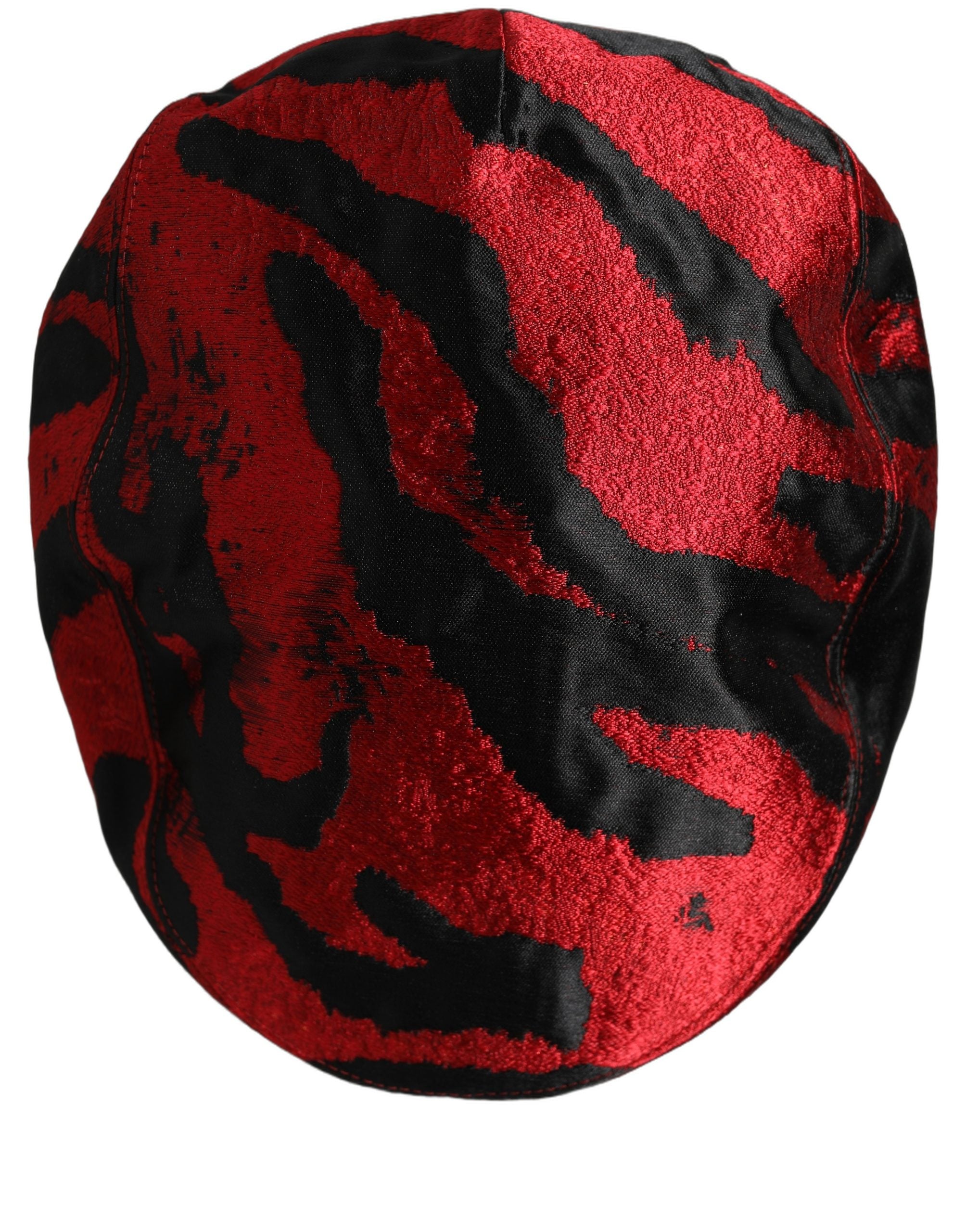 Dolce & Gabbana Men Red Black Stripe Cotton Newsboy Capello Hat Dolce & Gabbana