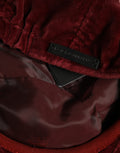 Dolce & Gabbana Men Dark Red Cotton Newsboy Capello Cabbie Hat Dolce & Gabbana