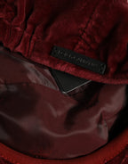 Dolce & Gabbana Men Dark Red Cotton Newsboy Capello Cabbie Hat Dolce & Gabbana