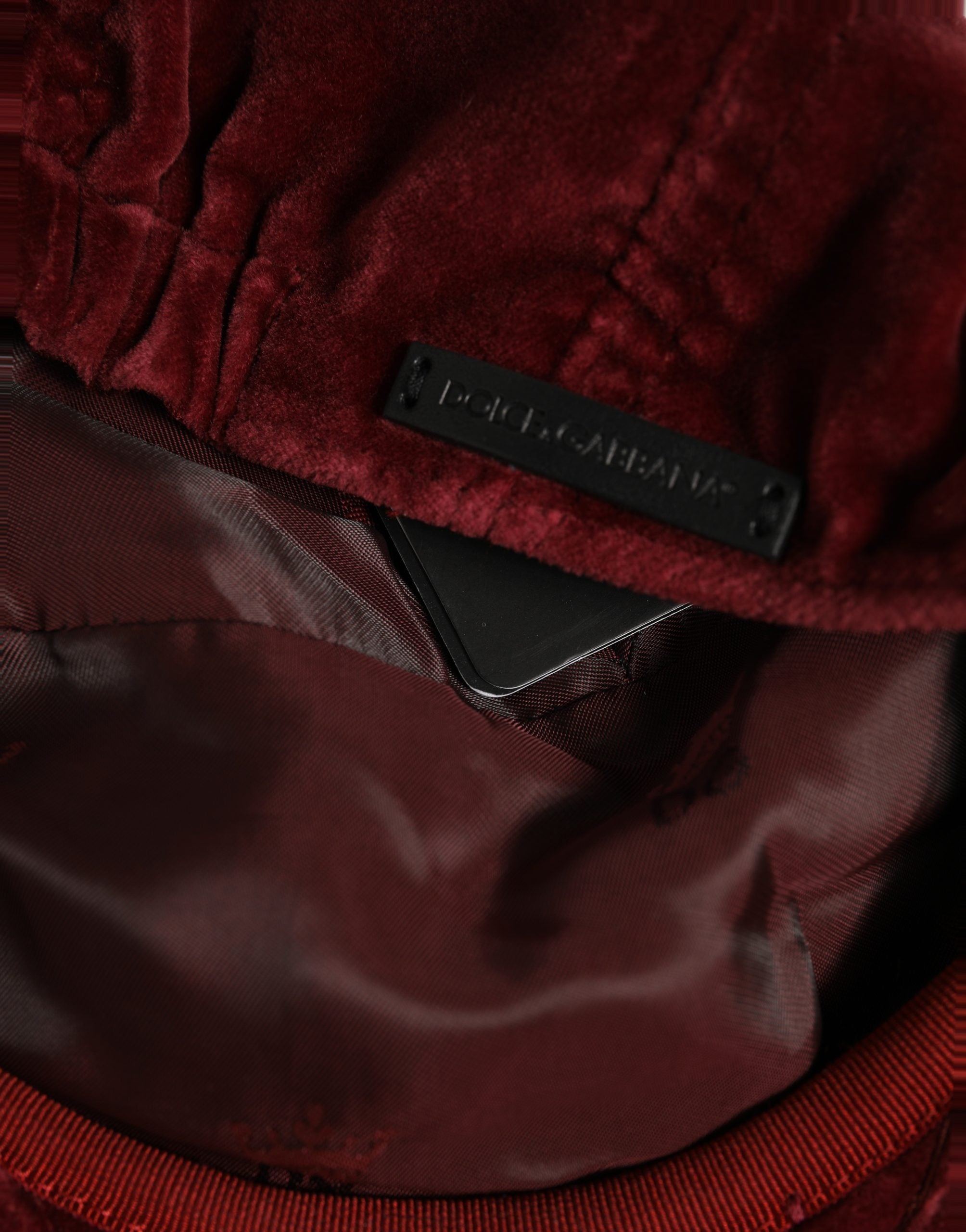 Dolce & Gabbana Men Dark Red Cotton Newsboy Capello Cabbie Hat Dolce & Gabbana