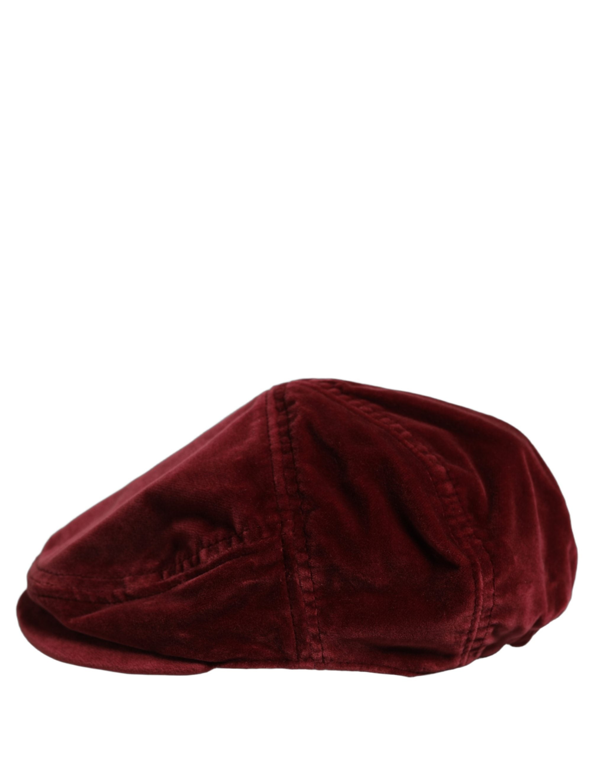 Dolce & Gabbana Men Dark Red Cotton Newsboy Capello Cabbie Hat Dolce & Gabbana