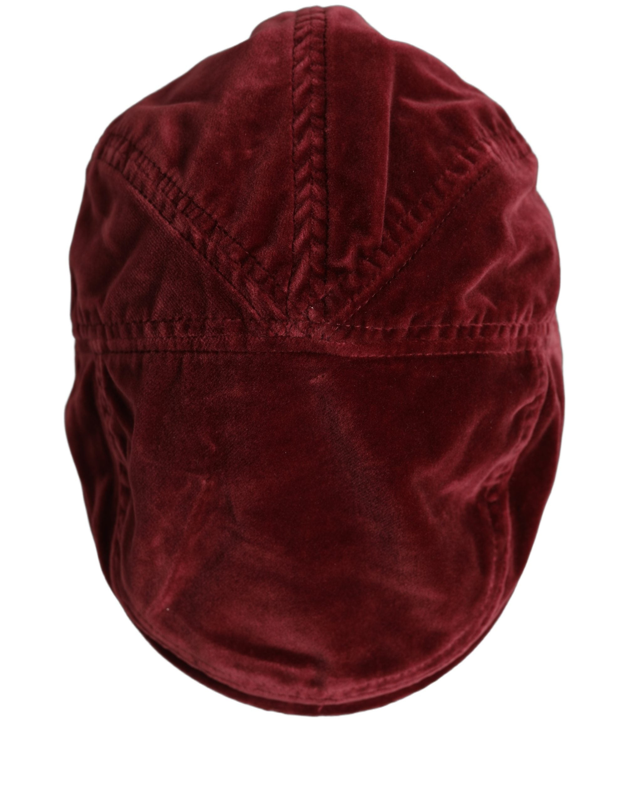 Dolce & Gabbana Men Dark Red Cotton Newsboy Capello Cabbie Hat Dolce & Gabbana