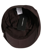 Dolce & Gabbana Men Brown Cotton Newsboy Capello Cabbie Hat Dolce & Gabbana