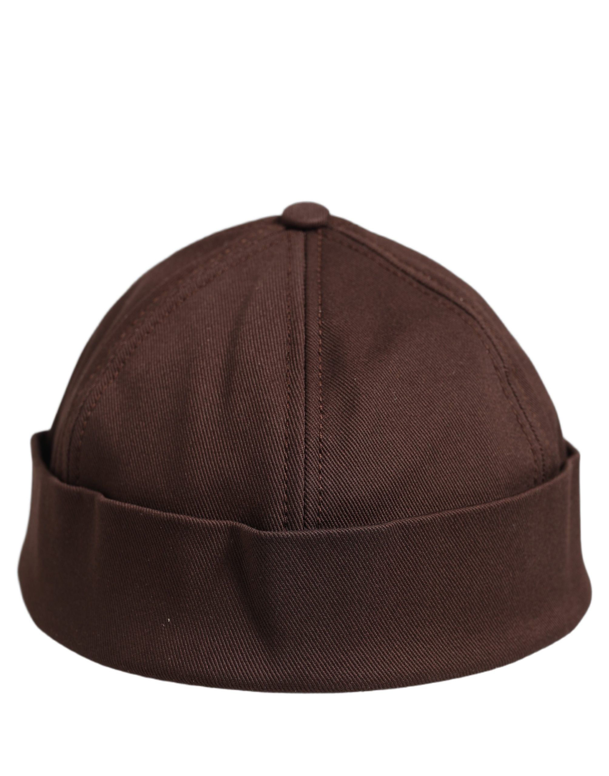 Dolce & Gabbana Men Brown Cotton Docker Capello Brimless Hat Dolce & Gabbana