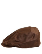 Dolce & Gabbana Men Brown Cotton Newsboy Capello Cabbie Hat Dolce & Gabbana