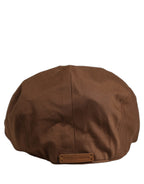 Dolce & Gabbana Men Brown Cotton Newsboy Capello Cabbie Hat Dolce & Gabbana