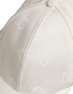 Dolce & Gabbana Men White Cotton Stretch Baseball Capello Hat Dolce & Gabbana